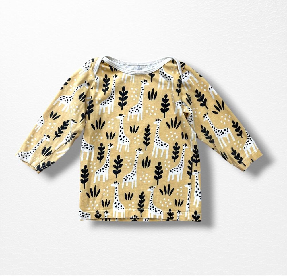 Winter Water Factory Organic Giraffes Lap-Neck Tee, 12 Months